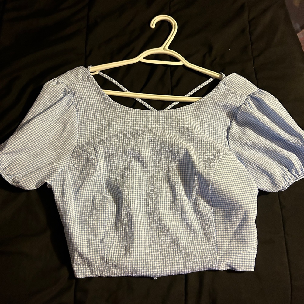 Blue and White Checkered Shirt
